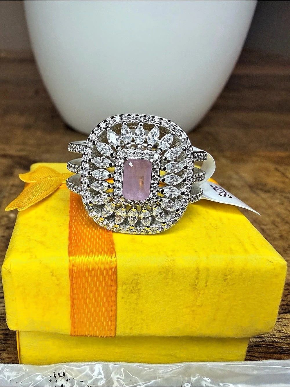 Triple Crown Triple Threat Silver & Pink Purple Quartz Ring NWT